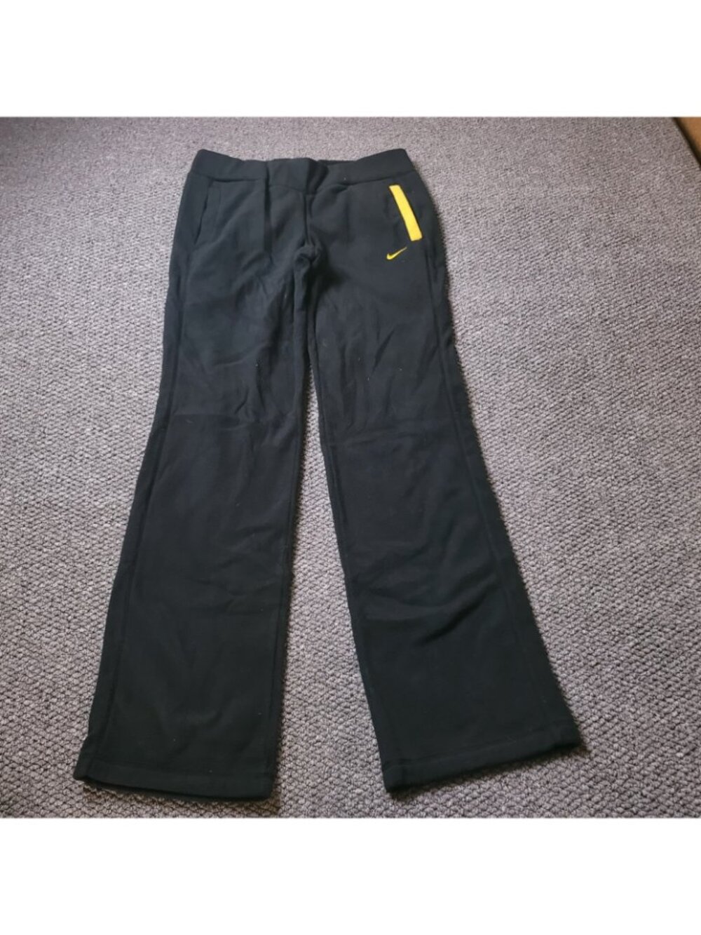 Nike Fit Therma Pants Womens S Small Fleece Black Yellow Black Sweatpants